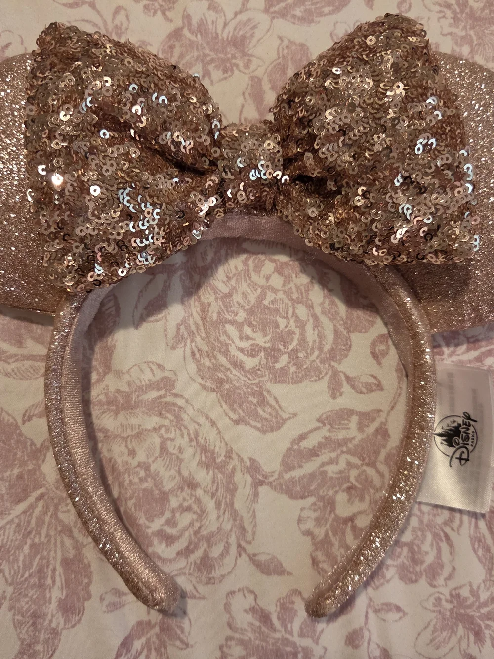 Disney Rose Gold Sequin Minnie Mouse Ear Headband